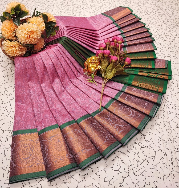 3D Embossed Pattu Sarees