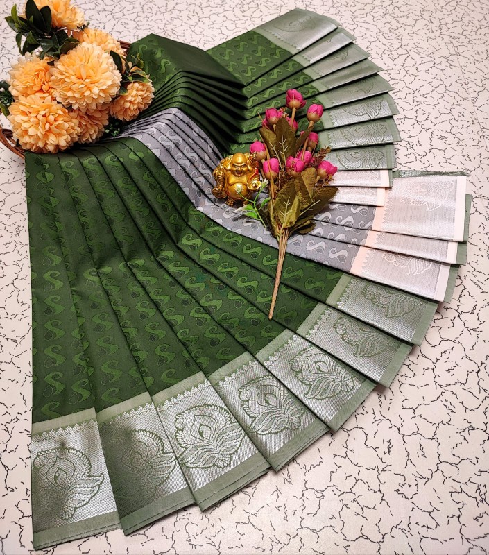 3D Embossed Pattu Sarees
