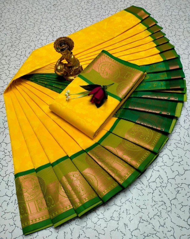 3D Embossed Pattu Sarees