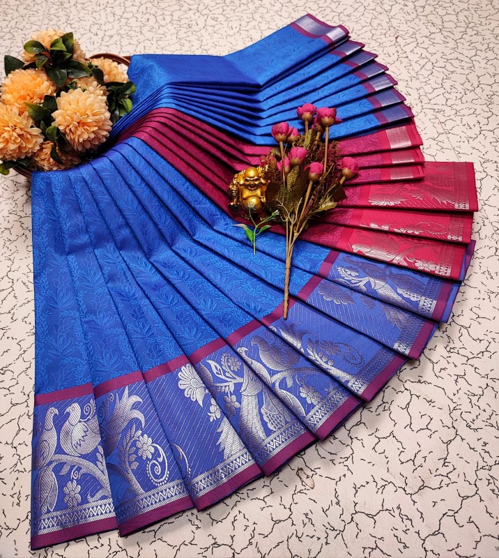 3D Embossed Pattu Sarees