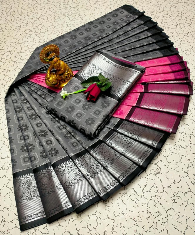 3D Embossed Pattu Sarees