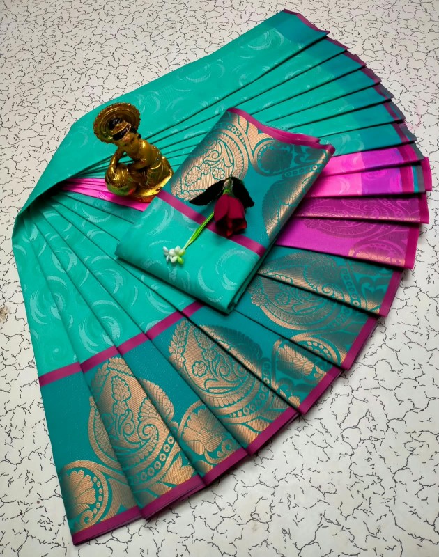 3D Embossed Pattu Sarees