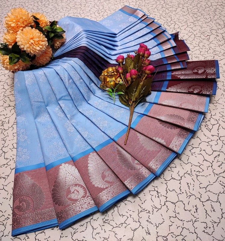 3D Embossed Pattu Sarees