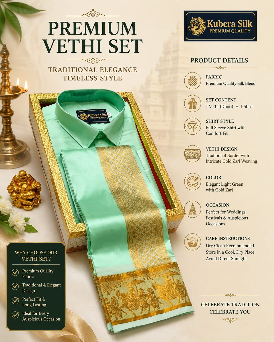 Pattu Dhoti Shirt