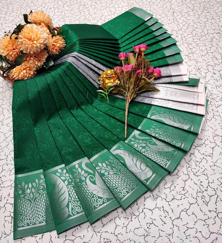 3D Embossed Pattu Sarees