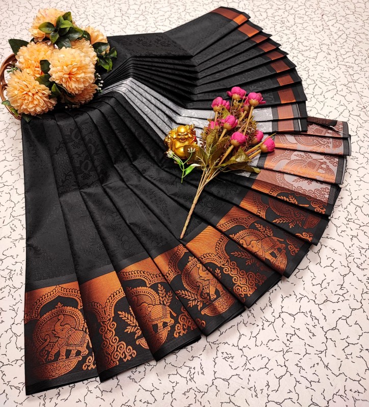 3D Embossed Pattu Sarees