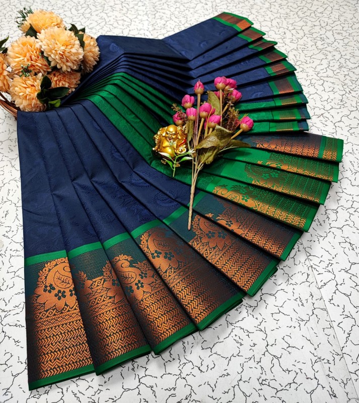 3D Embossed Pattu Sarees